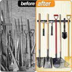 3-H 24×16" All Metal Garden Tool Organizer, Garage Tool Organizer, Broom Holder Wall Mount for Garage, Shed, Garden, Basement Hanging and Organizing Rake, Mop, Shovel, Hose