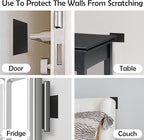 Rubber Bond Self-Adhesive Rubber Wall Outlet Cover Plate 5 Pack - Easy to Apply Peel & Stick Drywall Hole Patch - 5x3 Inch Screwless Blank Wall Plate Cover - Premium Rubber Wall Hole Cover (Black)