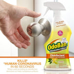 OdoBan Ready-to-Use Disinfectant and Odor Eliminator, Made in the USA, Citrus Scent, Set of 3, 2 Spray Bottles, 32 Ounces Each and 1 Gallon Concentrate