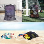 Polecasa Heavy Duty Large Mesh Laundry Bags with ID Tag and Locking Drawstring Closure - 2 Pack, 24 x 36 inches - Laundry Hamper Liner, Washable Laundry Bag for Travel, Sports, Dorms (Black)