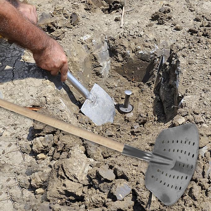 Homoyoyo Sewer Drainage Leakage Spade Tools Metal Sifting Shovel Tool Shovel Drain Mud Metal Sifting Mud Scoop Iron Portable Manure Spoon Sewer Line Cleaner