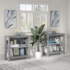 Bush Furniture Key West Small 2 Shelf Bookcase in Cape Cod Gray, Compact Home Organizer, Vertical Storage Solution, Bookshelf for Office or Living Room