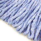 String Mop Heads Replacement Heavy Duty Commercial Grade Blue Cotton Looped End Wet Industrial Cleaning Mop Head Refills (3, Medium)