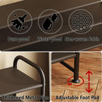 INGIORDAR Shoe Rack 3 Tier Long Storage Organizer Wide Metal Shoe Shelf for Closet Entryway Brown