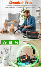 Steam Cleaner for Home, 15s Fast Heat-Up, 6 Level Adjustable Steam, 43oz Big Tanks, 79" Steam Hose, 8 Cleaning Brush Head, 1500W Portable Handheld Steam Cleaner for Cleaning Home, Floor, Wall, Car