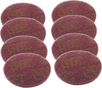 Hordion 8Pcs Scrub Pads Round Scrubber Scouring Pads Abrasive Scuffing Tool for Home Kitchen House Cleaning, Red