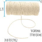 The Beadsmith 100% Hemp Cord – Natural Color – 2mm, 197 Foot Spool, 20LB Test Strength – Twine for Jewelry Making, Macrame, Paper Crafts, Gardening, Scrapbooking, Home Décor, DIY String Art & More