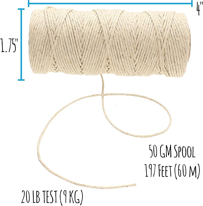 The Beadsmith 100% Hemp Cord – Natural Color – 2mm, 197 Foot Spool, 20LB Test Strength – Twine for Jewelry Making, Macrame, Paper Crafts, Gardening, Scrapbooking, Home Décor, DIY String Art & More