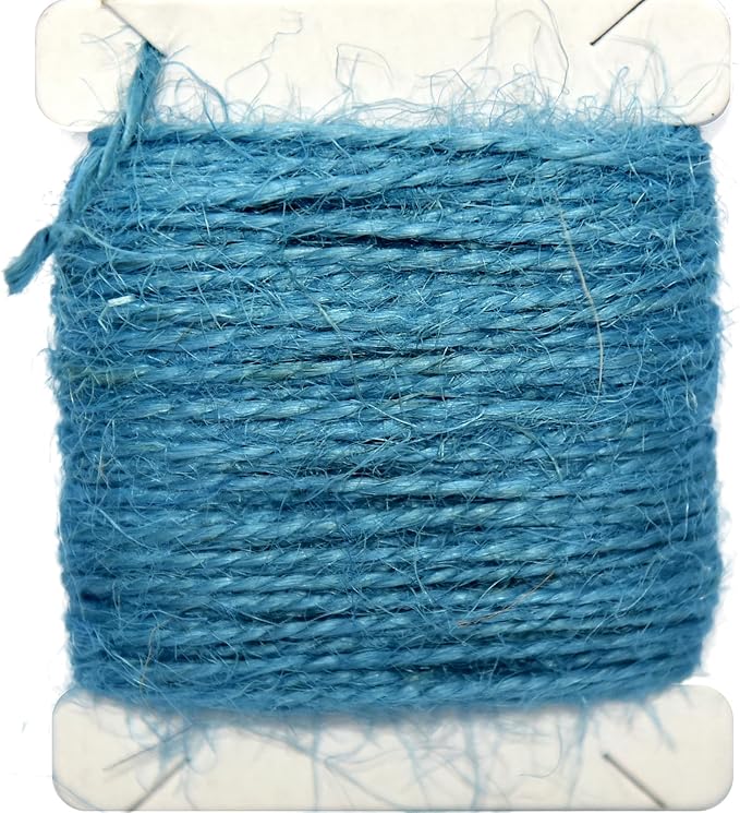 Jute Twine 15m Long Twine String for Crafts Gift Wrapping Packing Gardening Crochet Knitting Macrame Decor (Medium Bright Turquoise)