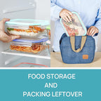 Vtopmart 5 Pack 35oz Glass Food Storage Containers with Lids, Meal Prep Containers, Airtight Reusable Lunch Container Set, Safe for Oven, Microwave, Freezer, and Dishwasher, Multicolour