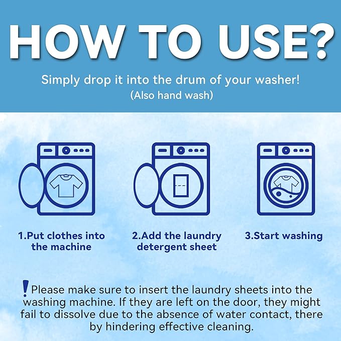 Anymonent Laundry Detergent Sheets (100 Loads) – Powerful Enzyme Formula, Deep Clean & Quick Dissolve, Fresh Scent, Eco-Friendly & Sensitive Skin Safe – 50 Sheets