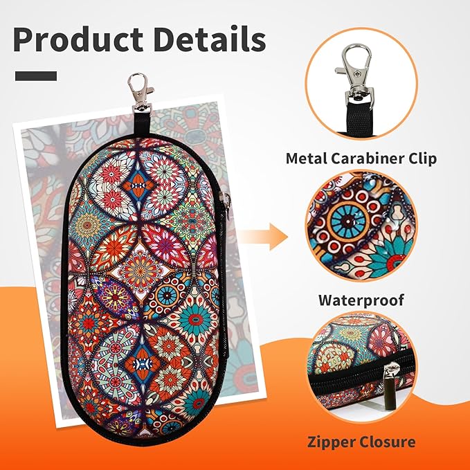 Double Eyeglasses Case, Hard Shell Dual Sunglasses Organizer with Zipper Clip Travel Glasses Storage for Women Men
