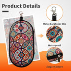 Double Eyeglasses Case, Hard Shell Dual Sunglasses Organizer with Zipper Clip Travel Glasses Storage for Women Men