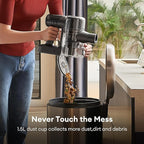 Ultenic Cordless Vacuum Cleaner, 450W 40Kpa Stick Vacuum with Car Dashboard Screen, Tangle-Free Brush for Pet Hair, Max 45mins Runtime, LED Display Tools for Hard Floor, Carpet, Car Cleaning, U12