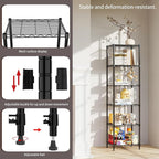 REGILLER 6 Wire Shelving Steel Storage Rack Adjustable Unit Shelves for Laundry Bathroom Kitchen Pantry Closet (16.7L x 11.9W x 64H, Black)