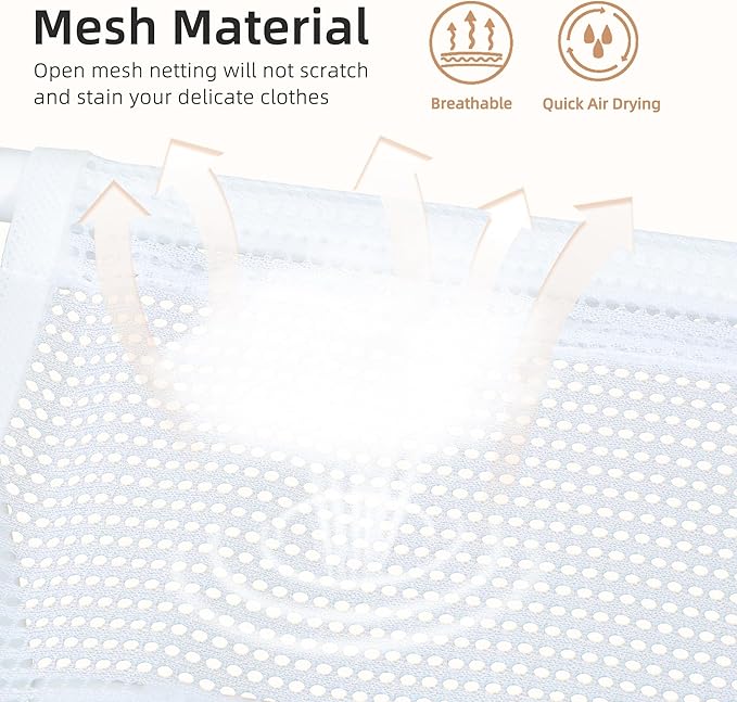 STORAGE MANIAC Sweater Drying Rack, Mesh Clothes Drying Rack, Stackable Laundry Drying Rack, Lay Flat Dryer for Delicates, Portable Dry Rack for Indoor or Outdoor, White, 5 Tier Foldable