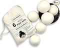 Wool Dryer Ball Laundry Reusable, Natural, Organic, Dryer Sheets and Fabric Softener Alternative,Save Energy, Pack of 6