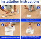 Snap Grip Mini Mop No-Touch Automatic Gripping Mopa Desechable para Polvo Mini Lazy Dust Mop & Sweeper Mops for Dry Wet Disposable Pads, Multi Surface Floor Cleaning (1 mop + 10 Cloths)