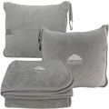 BlueHills Premium Soft Travel Blanket Pillow Airplane Flight Blanket Throw in Ultra-Soft Bag Pillow case Luggage Sleeve & Backpack Clip Large Air Warm Traveler Essentials - Light Gray T024