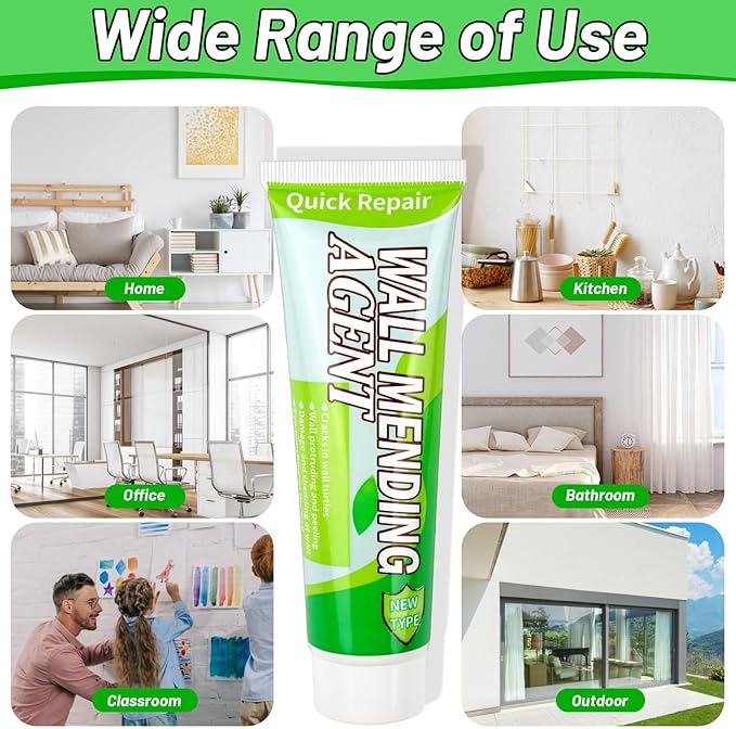 Mckanti Drywall Repair Kit - Spackle & Patch for Wall Holes, Includes 4 Pcs Drywall Patch, Sandpaper, Scraper