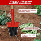 49.2" Garden Shovel/Saw,Landscape Tree Planting Root Shovel, Manganese Steel Long Triangular Gardening Shovel Tool,Shovel Soil Trench Shovel,Slayer of Grass (B Style)