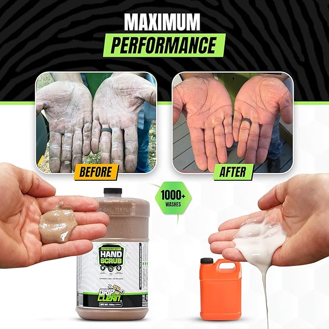 Grip Clean Ultra Heavy Duty Hand Cleaner for Mechanics – Walnut Shell & Clay-Infused Technology Removes Grease, Oil & Paint – Pro-Grade Industrial Hand Soap with Cherry Scent - 2 Gallon (Pack of 1)