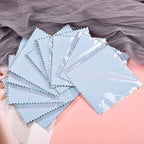 SEVENWELL 50pcs Jewelry Cleaning Cloth Blue Polishing Cloth for Sterling Silver Gold Platinum Small Silver Polish 8 x 8 cm