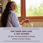 Mrs. MEYER'S CLEAN DAY Kitchen Basics Set, Rose Scent Cleaning Supplies includes Hand Soap (12.5 Fl Oz), Dish Soap (16 Fl Oz) and Multi-Surface Cleaner (16 Fl Oz)