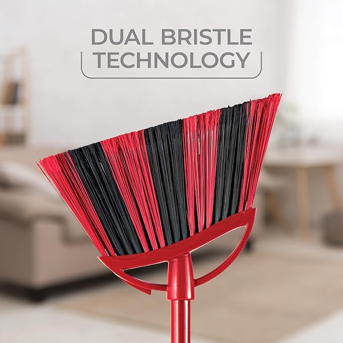 O-Cedar One Sweep Broom with Step-On Dustpan | Remove 99% with One Sweep | Lightweight Quiet Cleaning Tool | Ideal for Pet Owners
