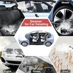 Steam Cleaner for Home, 15s Heat-Up, 1.6L Water Tank, 3-Level Adjustable Handle, Handheld Steam Cleaner for Car Detailing, Dirt, Furniture, Couch, Floor Tile, Bathroom, Bed Bugs, 12Pcs Accessories