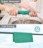 KitchLife Microfiber Cleaning Cloth Roll, 100 Pack - Tear-Away Microfiber Paper Towels, Lint-Free, Reusable, Washable for Kitchen, Car, Dishes, and Sensitive Surfaces (Emerald Green)