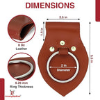 Armory Replicas - Genuine Rawhide Leather Universal Axe Frog - Medieval Hand Crafted O-Ring Funcitonal Outdoor Costume LARP Weapon Holder