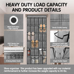Kotkn 35 Compartment Over The Door Storage - Breathable Mesh Hanging Organizer with Large Pockets, Space Saving Design for Men & Women's Footwear, Closet, Bedroom (Gray)