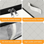 StorageRight Under Bed Storage Bags 4 Pack, 40L Large Clothes & Comforter Storage Containers with Clear Window, Breathable Fabric Organizer for Blankets, Bedding, Seasonal Clothing, White