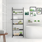 Slim Rolling Cart,6-Tier Storage Cart with Handle, 6in Mobile Shelving Unit with Wheels, Metal Wire Storage Rack with Baskets for Kitchen Bathroom Office Laundry Narrow Piaces