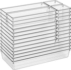 Large Clear Plastic Drawer Organizer 28 Pack - 5 Sizes (XL to small) Acrylic Drawer Organizer Trays for Kitchen Utensils, Gadgets, Bathroom, Vanity and Makeup, Office - Everything Can Be Organized!