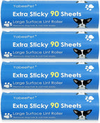 Extra Sticky Large Lint Roller Refills, 6.3'' Giant Lint Roller Refills for Pet Hair, Clothes&Furniture Cleaning, 360 Sheets in Total