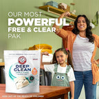 ARM & HAMMER Deep Clean Free & Clear Power Paks Concentrated Laundry Detergent, Free of Dyes, Perfumes and Phosphates, Dermatologist Tested, 44 Count
