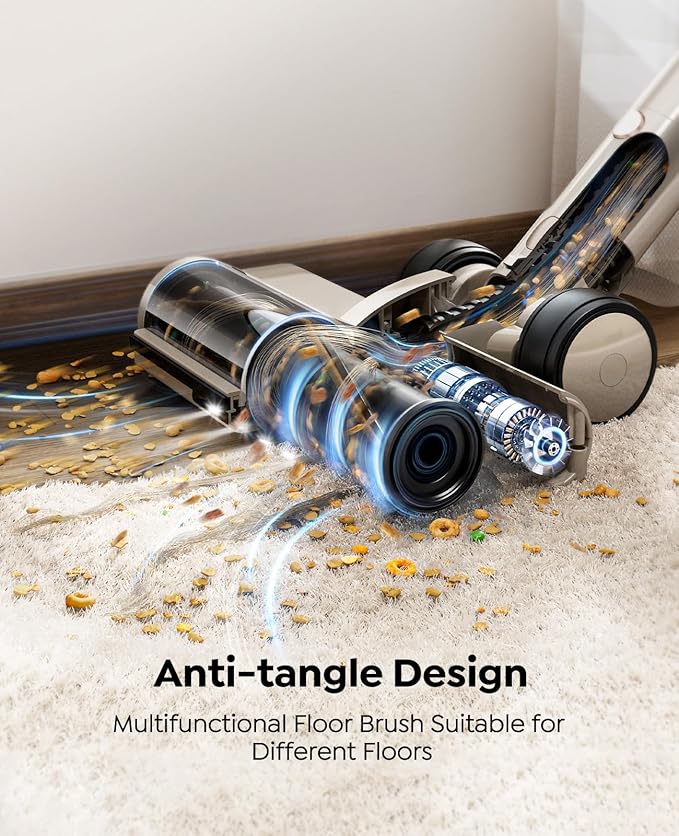 Cordless Vacuum Cleaner,80Mins/50kpa Vacuum Cleaners for Home,Stick Vacuums with Self-Standing,Touch Screen,LED Headlights, Anti-tangle,Rechargeable,Lightweight,for Carpet,Hard Floor, Pet Hair(P7 Pro)