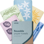 Vove Swedish Dishcloths 5-Pack, Nordic Nature - FSC Certified Cellulose & Cotton, Oeko-TEX Standard 100, Reusable Washable Kitchen Cleaning Cloths, Eco Friendly Floral Design