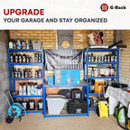 Garage Shelving Units - 71" H x 35" L x 12" W - Heavy Duty Racking - Shelves for Storage -1 Bay - Blue - 5 Tier - 2000LB Capacity (400LB Per Shelf) - Workshop, Shed, Office - 5 Year Warranty