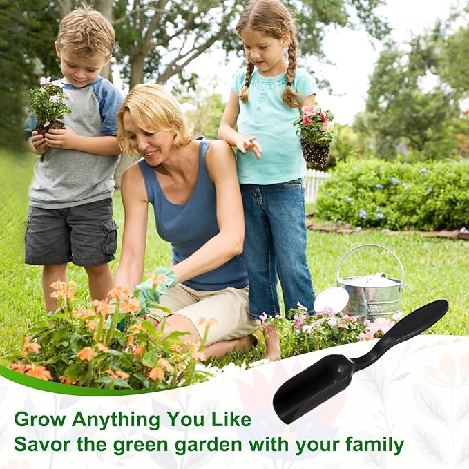 20-Pack Mini Gardening Shovel Spoons, Plastic Garden Soil Scoops for Cultivation Digging Transplanting/Flower Planting/Plant Succulent, Colorful Small Gardening Tools [Black]