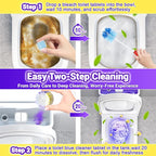 18 Pack Upgraded Toilet Bowl Tablets, 12 Pcs Triple Effect Toilet Bowl Tablets + 6 Pcs Tank Cleaner With Bleach, 2:1 Toilet Bowl Cleaners Drop In Tank For Deodorizing & Descaling(18 Pack)