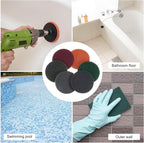 HARFINGTON 15pcs Drill Power Brush 5 inch Tile Scrubber Scouring Pads 2000 Grit for Bathroom Kitchen Household Cleaning