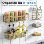 5-Pack Rustproof Stainless Steel Shower Caddy – No Drill Adhesive Bathroom Organizer with Large Capacity, Spacious Shower Shelves for Inside Shower, Kitchen & Home Decor Storage-XL Size