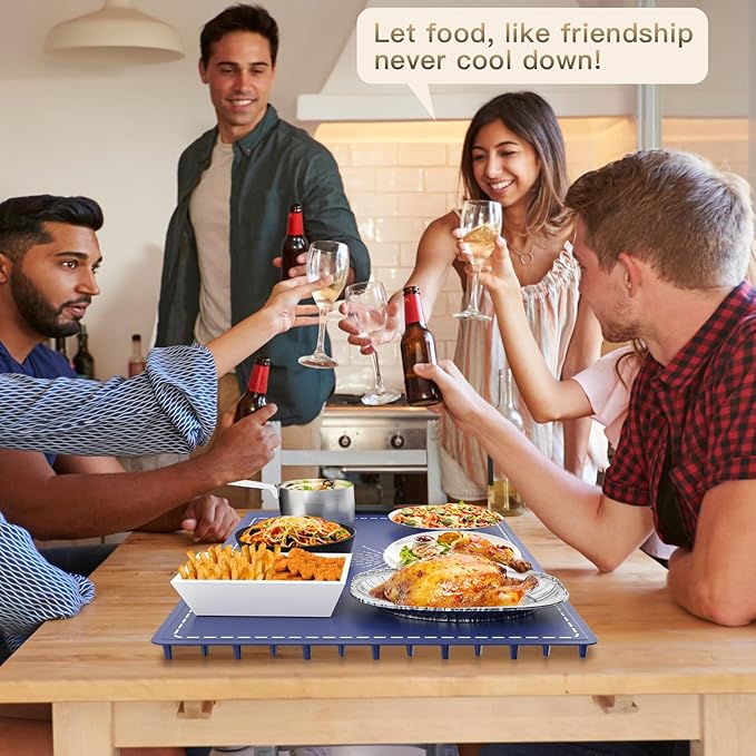 Electric Warming Tray, Full Surface Heating, Rollable & Portable, Premium Silicone Nano-Material, 248°F Temperature Settings,Auto Shut-Off,Versatile Food Warmer for Gatherings,Parties, Everyday Use