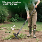 Walensee Weed Puller Tool with Long Handle, 64inch Manual Weeder Remover Tool, 7-Tines Weed Rake and 2-in-1 Hoe Garden Tool for Gardening, Uprooting Weeding Pull for Yard, Lawn, Patio and Garden