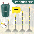 Adjustable Garden Leaf Rake Set, 18" Wide, 25 Tines, 37-79" Handle Metal Leaf Rake with 2 Pack 32 Gallons Leaf Bags and Scoops. Heavy Duty Graden Rakes Set for Lawn, Grass, Shrubs, Flower Beds