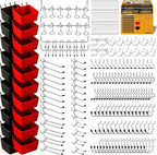 ELEAD 297 Piece Pegboard Hooks Kit, Peg Board Organizer Accessories with Bins for Organizing Various Tools, Fit 1/8 or 1/4 inch Pegboard for Hanging Storage, Garage Kitchen Bathroom Craft Room