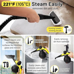 Handheld Steam Cleaner, Steamer for Cleaning, Multipurpose Portable Steam Cleaners for Home Use with Safety Lock and 10 Accessory Kit to Remove Grime, Grease, and More, Save Time and Effort